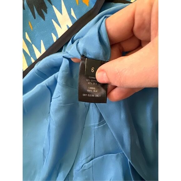 Bibhu Mohapatra 2000s Geometric Print Silk Designer Dress Size 6 - Picture 12 of 16